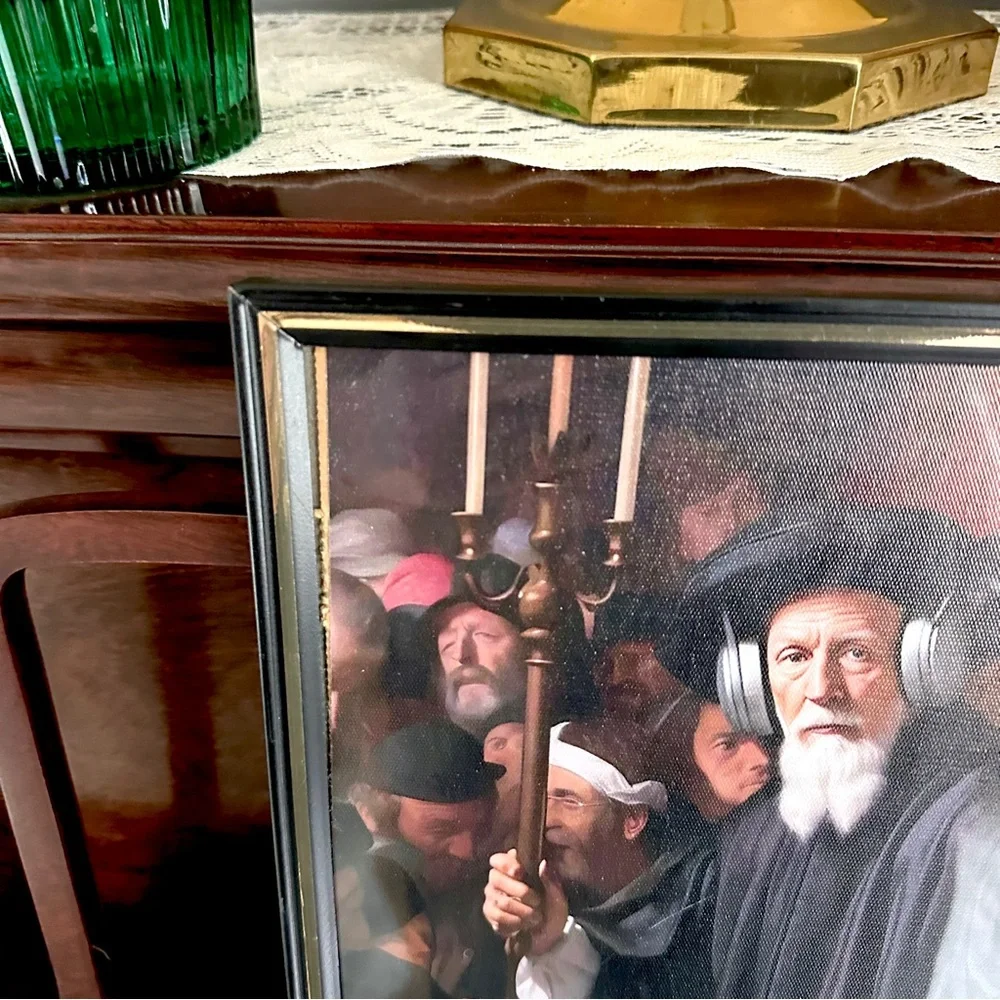 Renaissance DJ Gentleman Candelabra Canvas Print Wall Art EDM Techno Dance